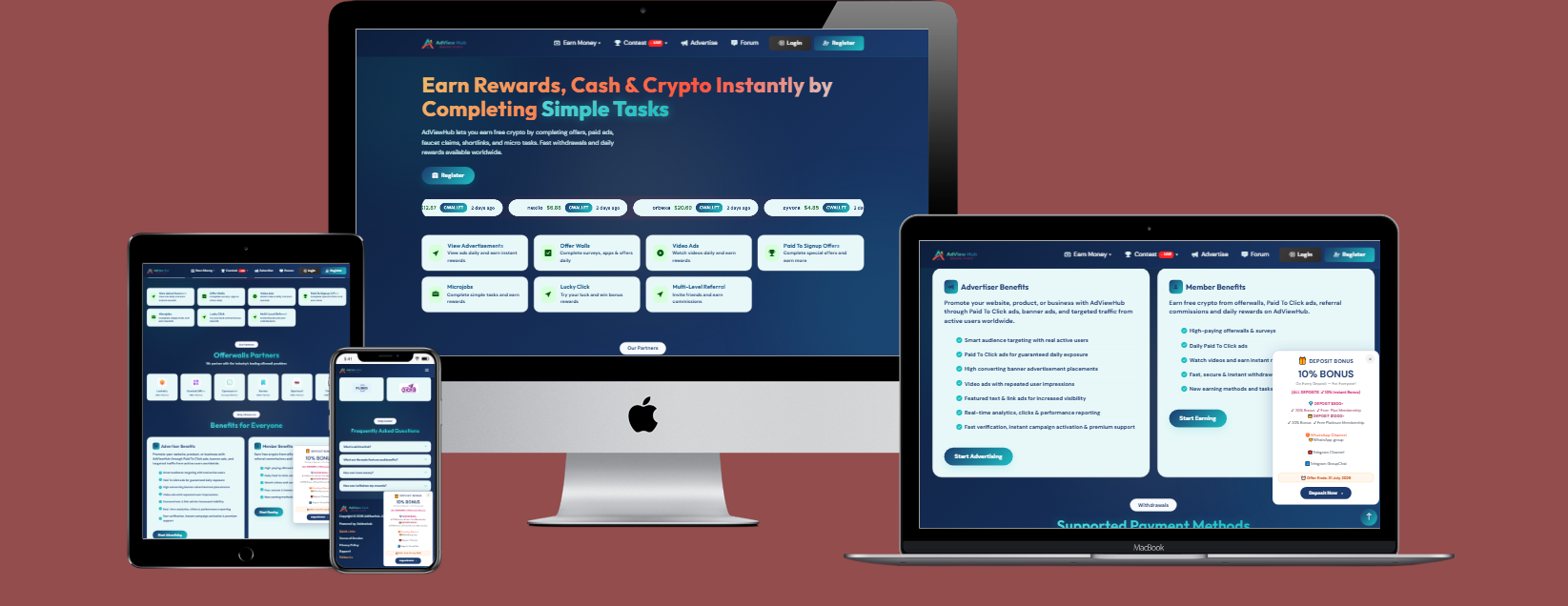 PTC & Offerwall Marketplace Platform